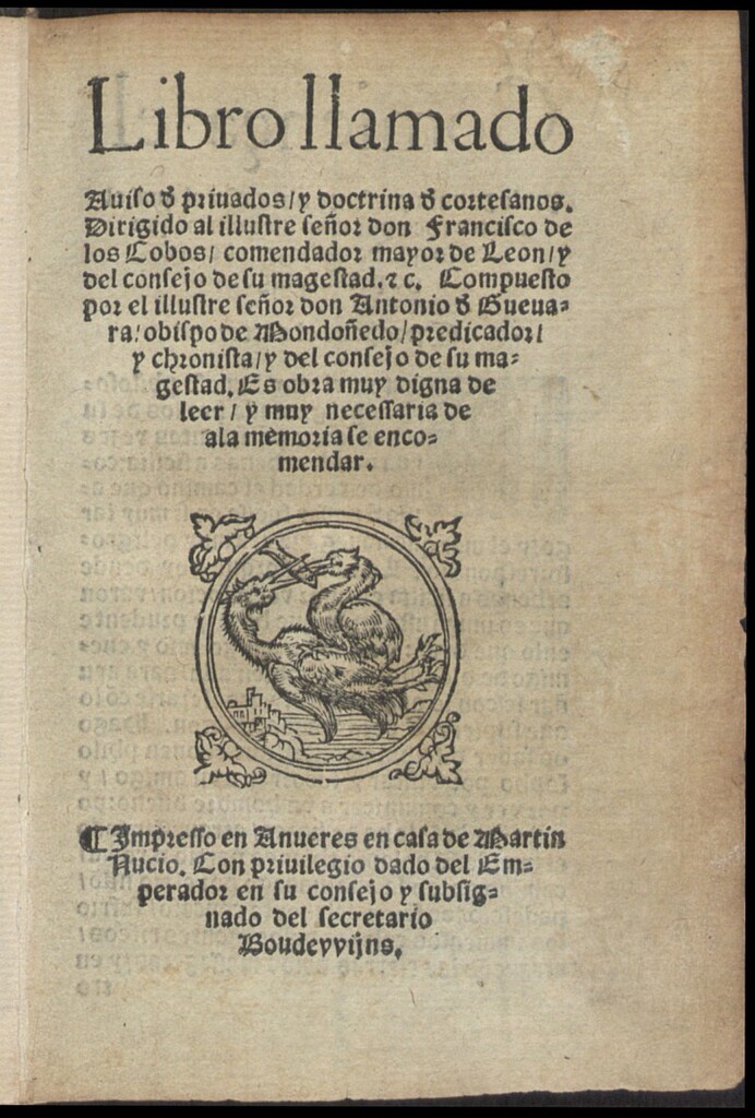 Miniatura de Libro llamado aviso de privados y doctrina de cortesanos