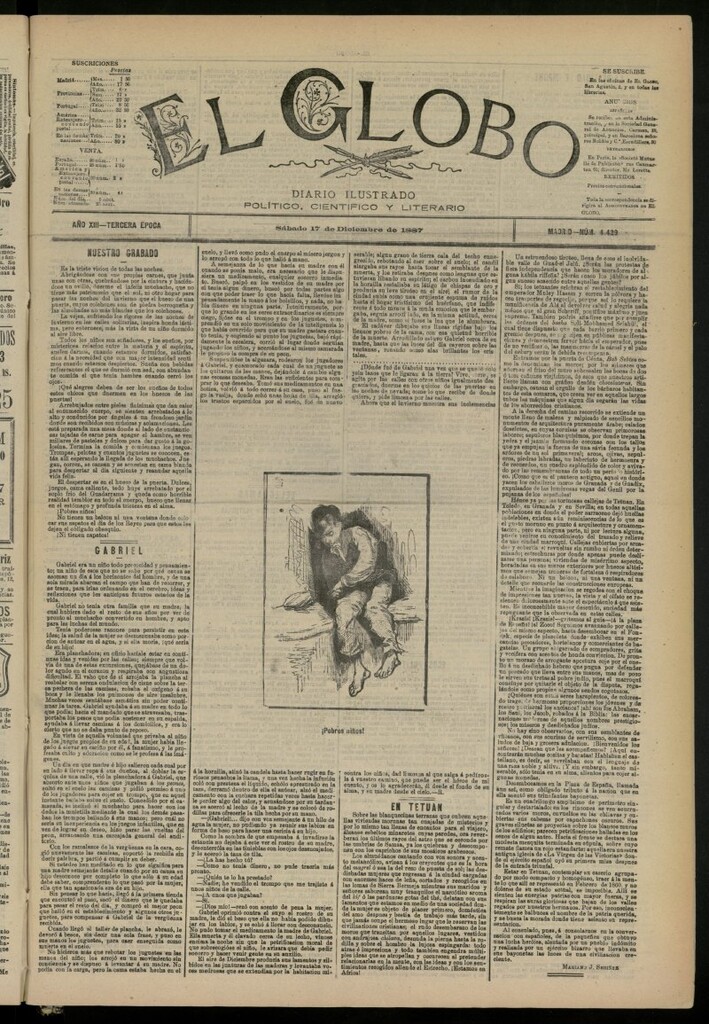 Miniatura de El Globo : diario ilustrado del 17 de diciembre de 1887, nº 4429