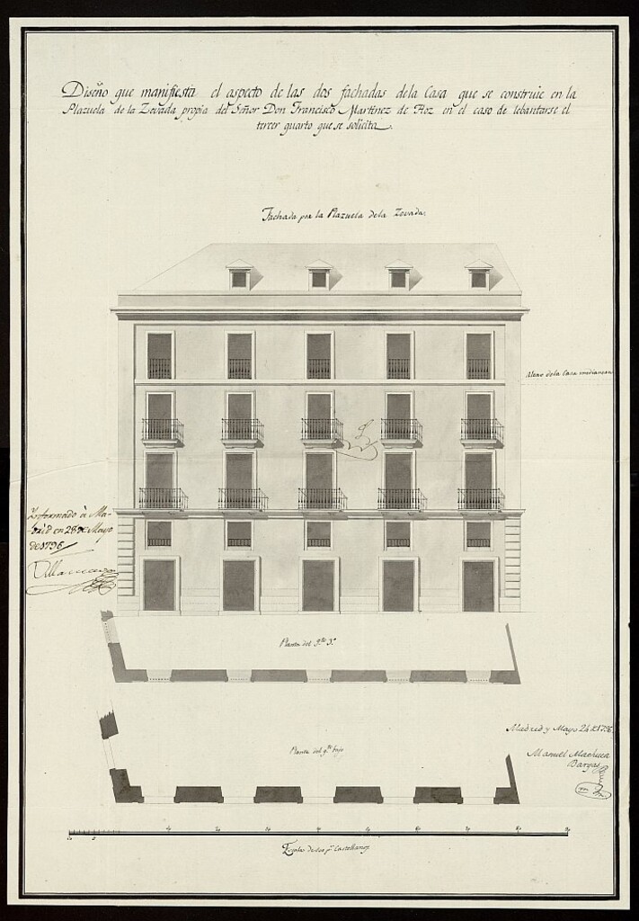Miniatura de Licencia a Don Francisco Martínez de Hoz, para añadir un cuarto 3º a la casa que está reedificando en la plazuela de la Cebada