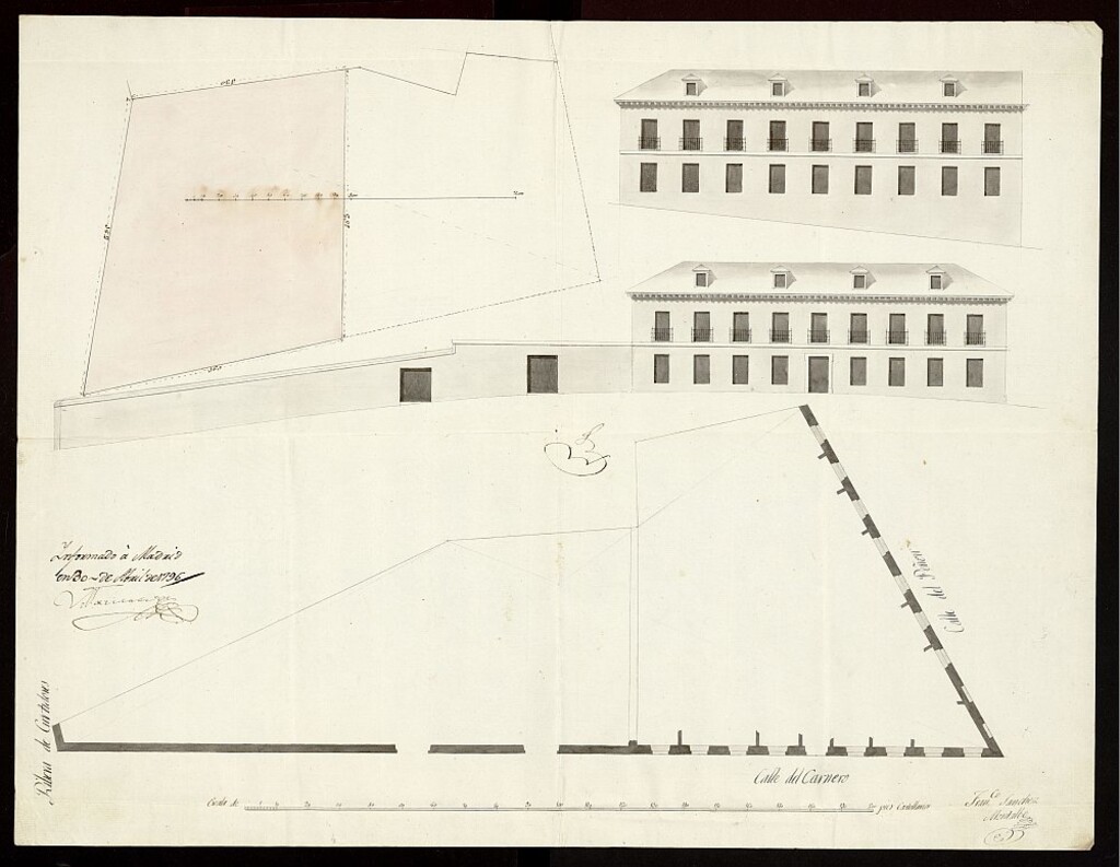Miniatura de Licencia a Don José Martín para levantar una casa en un solar situado a la parte de abajo del Cerrillo del Rastro a las calles de la Ribera de Curtidores y Carnero