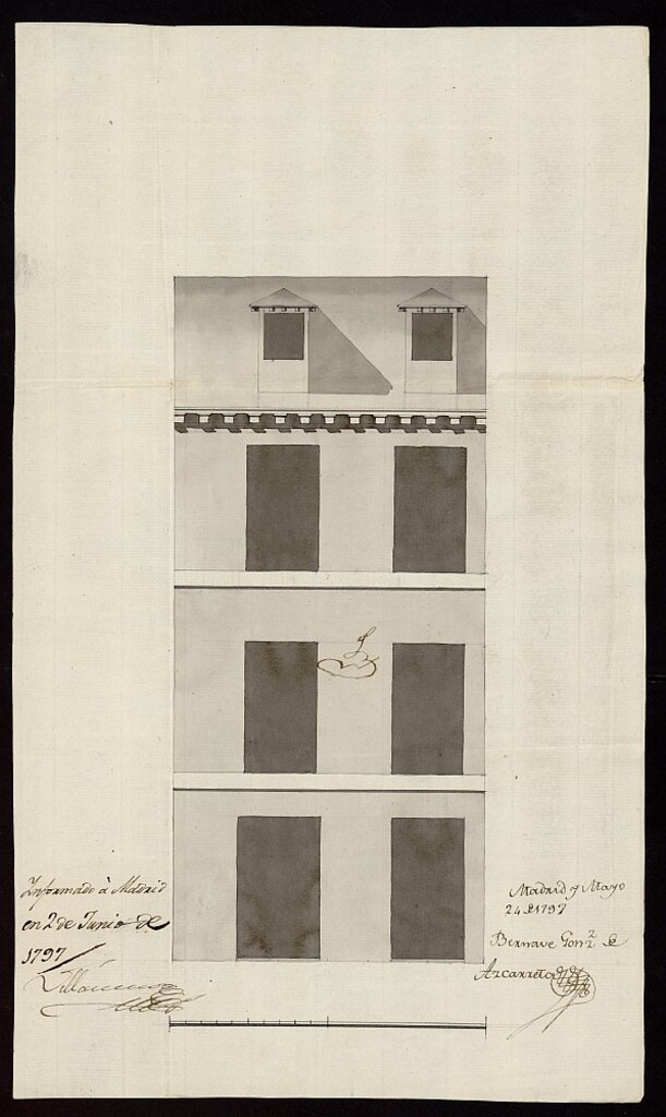 Miniatura de Licencia a Don Juan Manuel de Aranzazu para reedificar la fachada del cuarto 2º de la casa de la calle de Hortaleza nº 2 antiguo, manzana 304