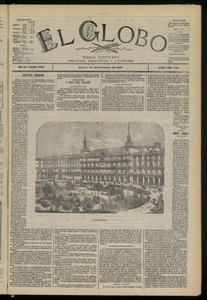 Miniatura de El Globo : diario ilustrado del 24 de diciembre de 1887, nº 4436