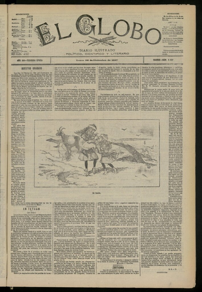 Miniatura de El Globo : diario ilustrado del 26 de diciembre de 1887, nº 4437
