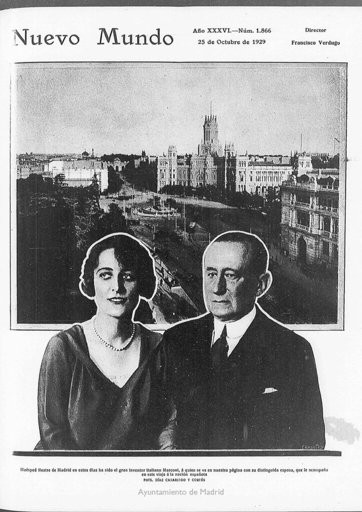 Miniatura de Marconi y su distinguida esposa en Madrid