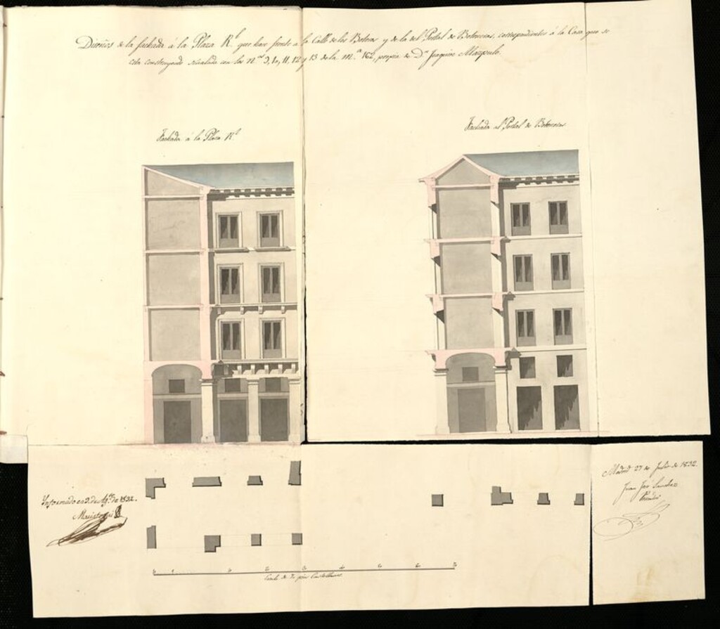 Miniatura de Solicitud de licencia para construir en dos solares, de la calle Boteros y de la plaza Mayor