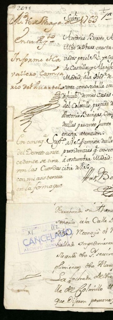 Miniatura de Licencia a Don Juan Esteban de Estenor para reedificar en la Calle del Prado