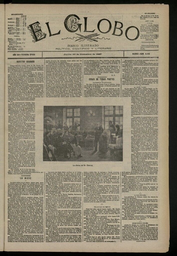 Miniatura de El Globo : diario ilustrado del 29 de diciembre de 1887, nº 4440