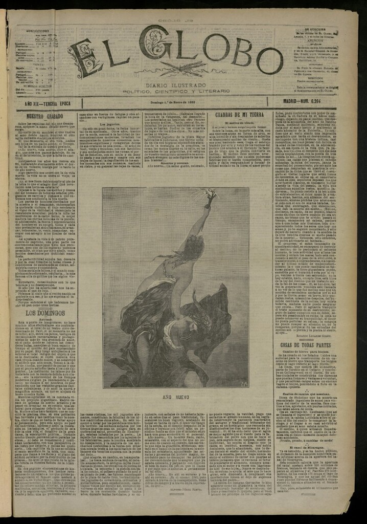 Miniatura de El Globo : diario ilustrado del 1 de enero de 1893, nº 6264