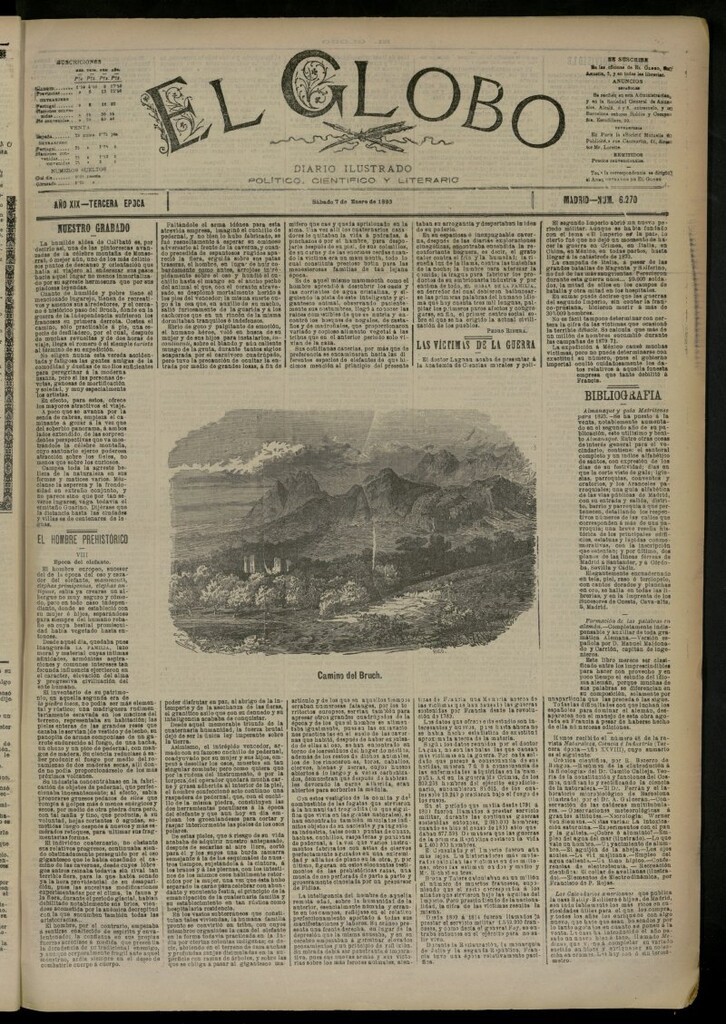 Miniatura de El Globo : diario ilustrado del 7 de enero de 1893, nº 6270