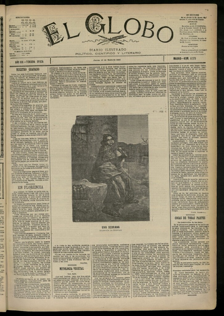 Miniatura de El Globo : diario ilustrado del 12 de enero de 1893, nº 6275
