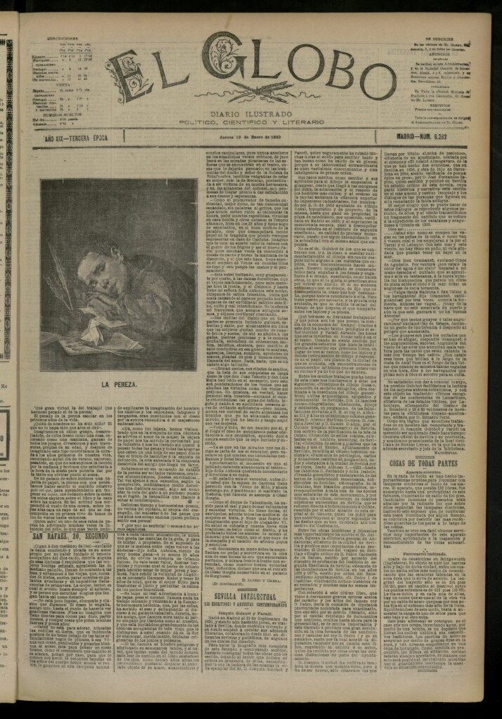 Miniatura de El Globo : diario ilustrado del 19 de enero de 1893, nº 6282