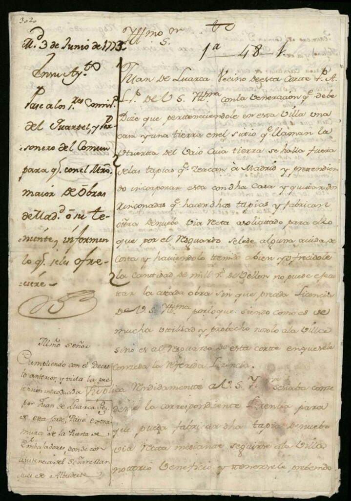 Miniatura de Licencia a Juan de Luarca para reedificar una casa en la Huerta del Bayo (extramuros)