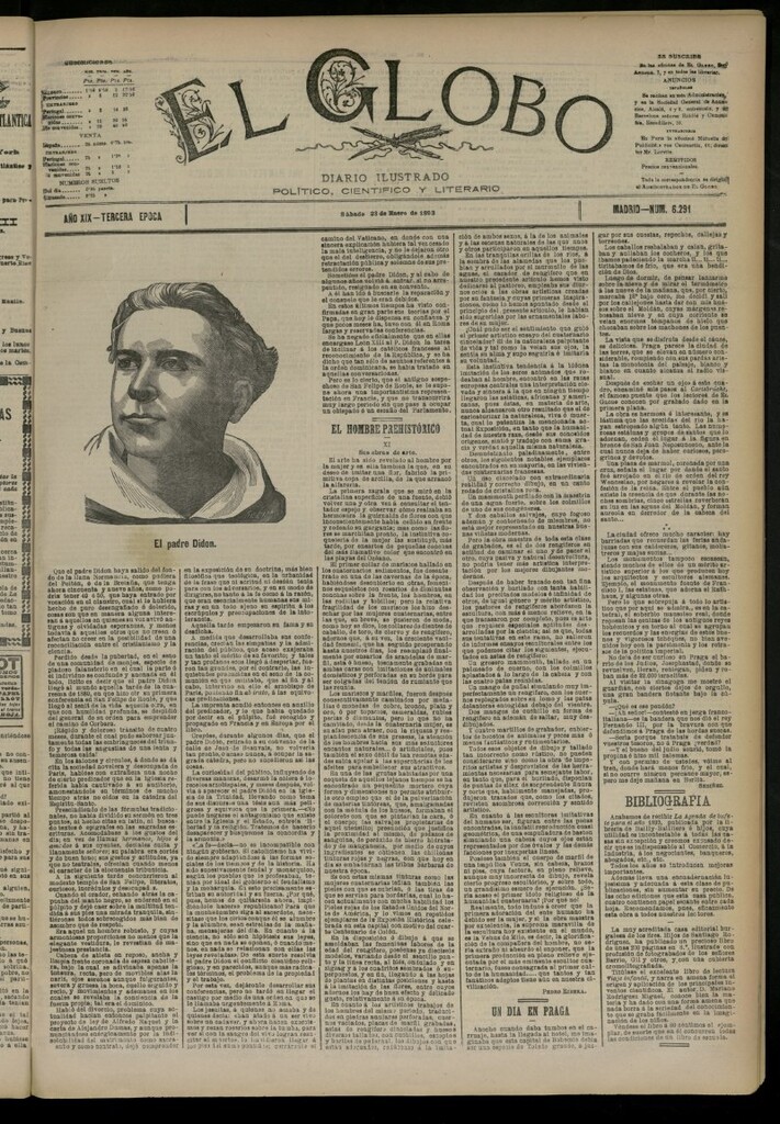 Miniatura de El Globo : diario ilustrado del 28 de enero de 1893, nº 6291