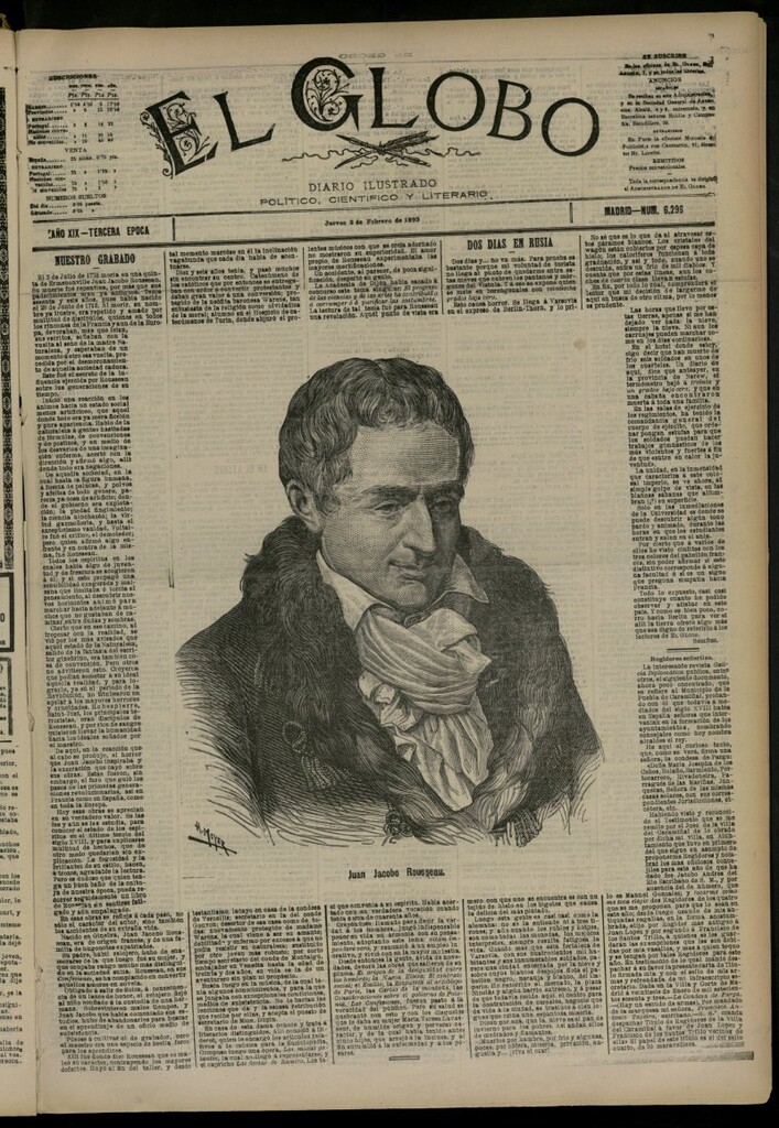 Miniatura de El Globo : diario ilustrado del 2 de febrero de 1893, nº 6296