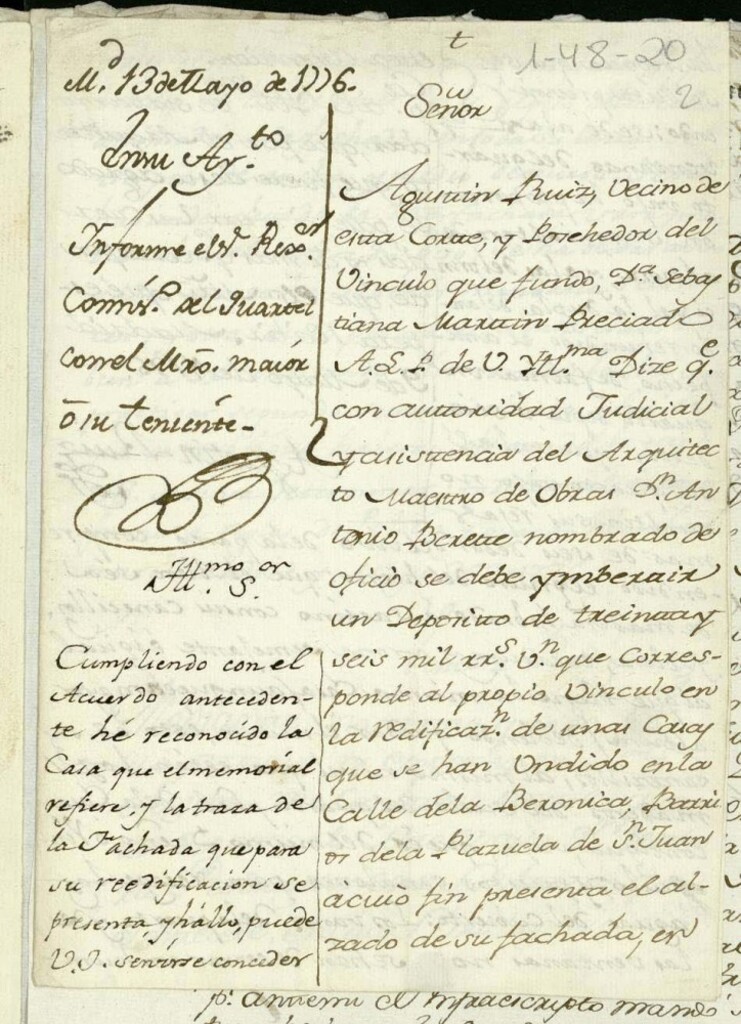 Miniatura de Licencia a Don Agustín Ruiz para reedificar en la calle de la Verónica