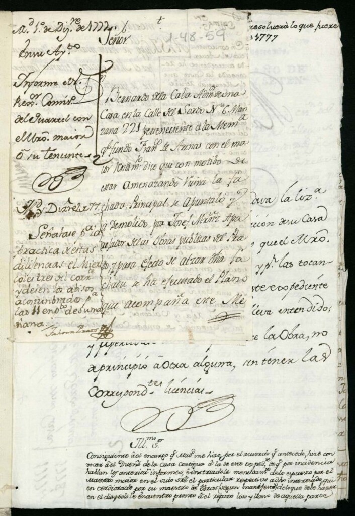 Miniatura de Licencia a Don Bernardo de la Caba administrador de la memoria para Francisco de Arenas para alzar la fachada de su casa calle del Sordo nº 6 manzana 221 [sic]