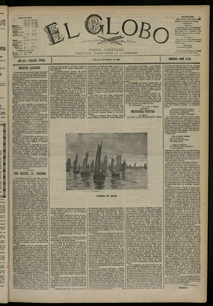 Miniatura de El Globo : diario ilustrado del 10 de febrero de 1893, nº 6304