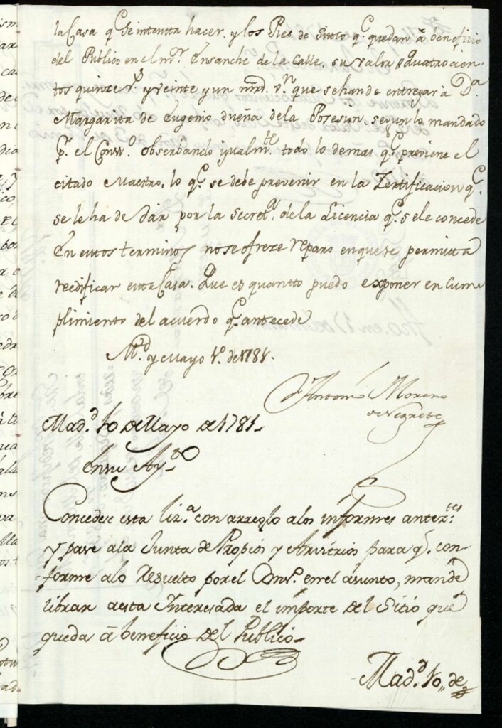 Miniatura de Licencia a Doña Margarita de Lugenio para construir una casa calle del Mesón de Paredes nº 7 manzana 55