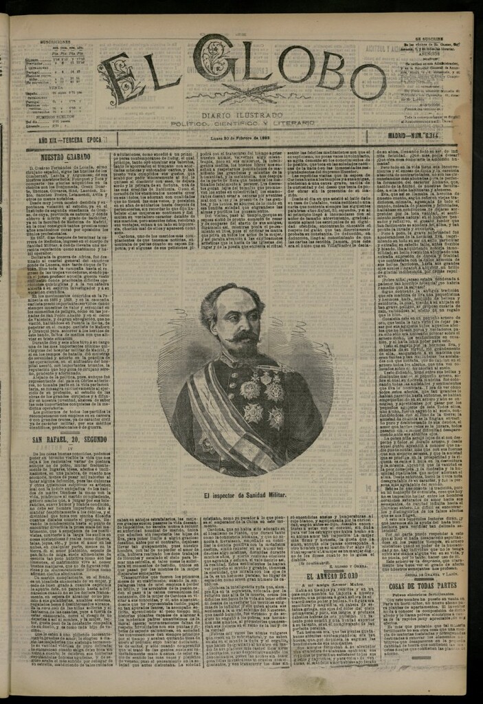 Miniatura de El Globo : diario ilustrado del 20 de febrero de 1893, nº 6314