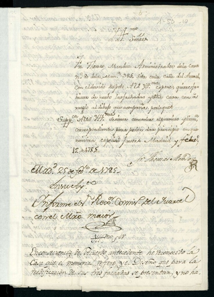 Miniatura de Licencia a Señor Tomás Méndez por el Convento de San Pablo de Valladolid para construir el la calle del Arenal nº 8 manzana 385