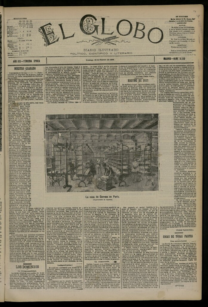 Miniatura de El Globo : diario ilustrado del 26 de febrero de 1893, nº 6320