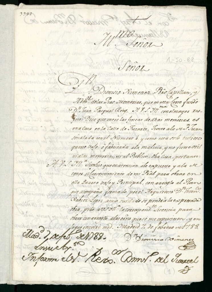 Miniatura de Licencia a Don Dionisio Jiménez para reedificar una casa de las memorias fundada por Don Juan Pascual Roig calle de los Fúcares junto a la del San Juan nº 4