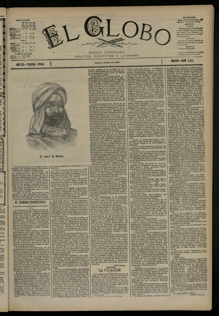 Miniatura de El Globo : diario ilustrado del 4 de marzo de 1893, nº 6326