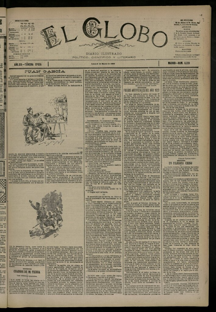 Miniatura de El Globo : diario ilustrado del 6 de marzo de 1893, nº 6328