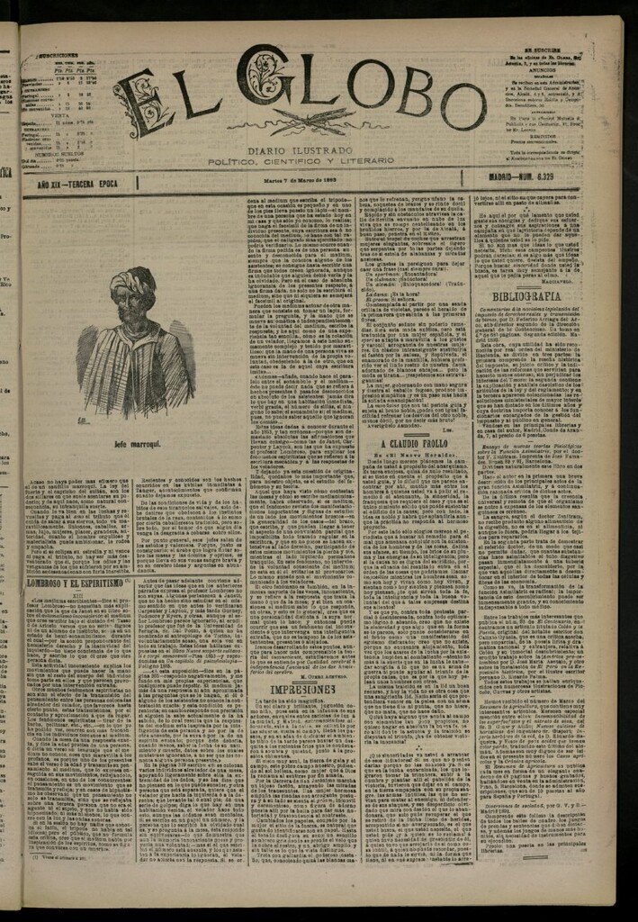 Miniatura de El Globo : diario ilustrado del 7 de marzo de 1893, nº 6329