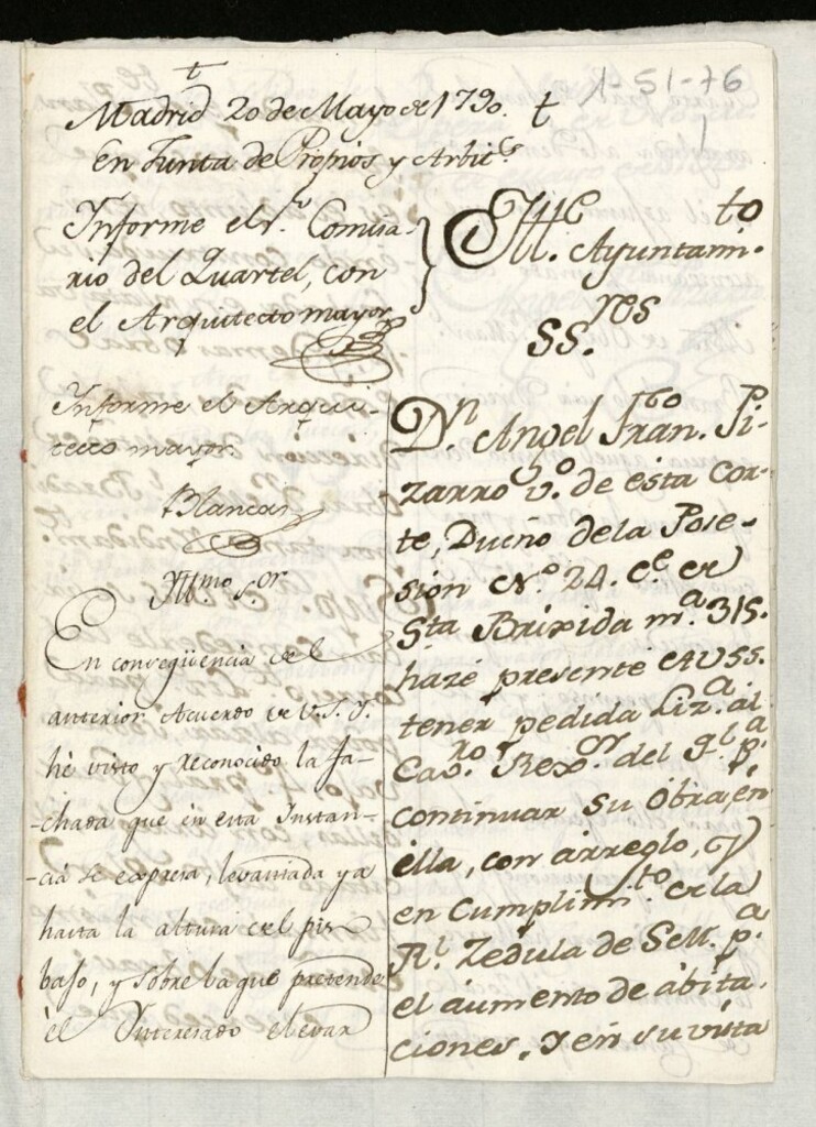 Miniatura de Licencia a Don Ángel Francisco Pizarro para edificar en la calle Santa Brigida nº 24 de la manzana 315