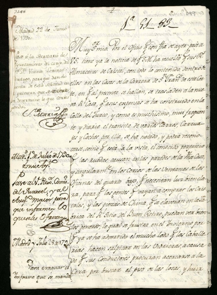 Miniatura de Licencia a Don Francisco Dionisio Fernández Molinillo para colocar guarda cantones en la calle del Turco