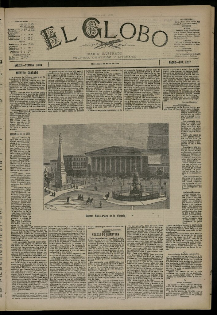 Miniatura de El Globo : diario ilustrado del 15 de marzo de 1893, nº 6337