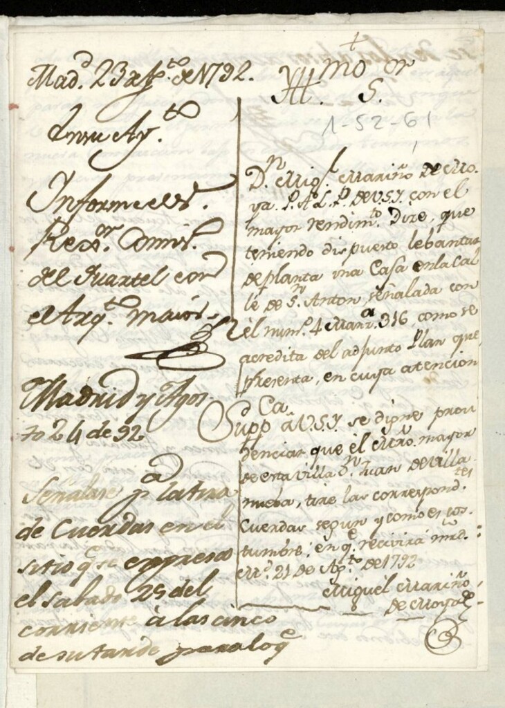Miniatura de Licencia a Don Miguel Mariño de Moya para construir en la calle de San Antón nº 4 manzana 316