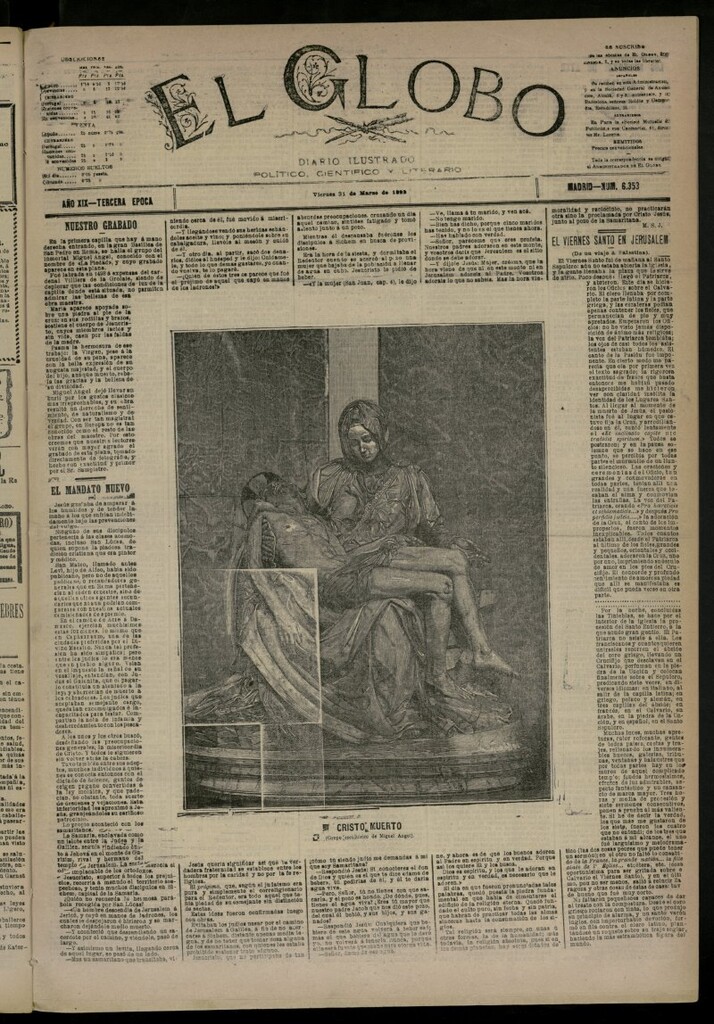 Miniatura de El Globo : diario ilustrado del 31 de marzo de 1893, nº 6353