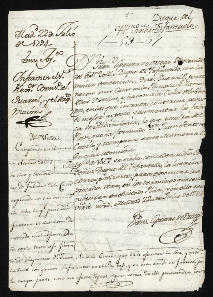 Miniatura de Licencia al Duque del Infantado para construir unas tapias en las Vistillas a la de Yeseros