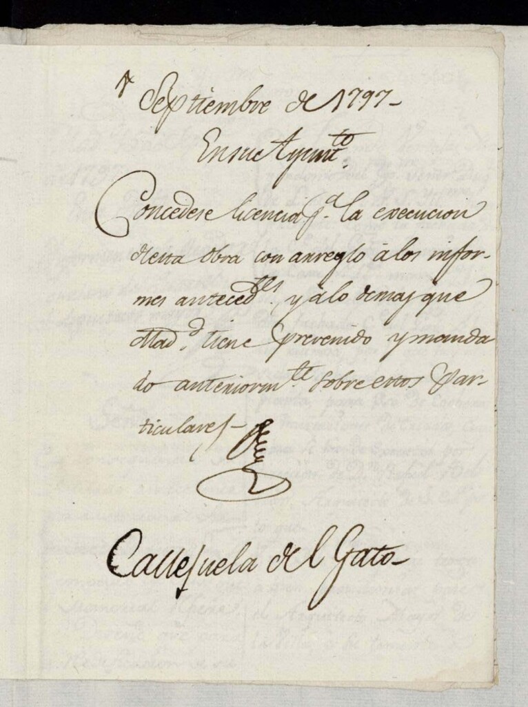 Miniatura de Licencia a don Fernando Ventaja, mayordomo del Duque de Liria para construir la fachada de la casa en la calle del Gato nº 12, manzana 214
