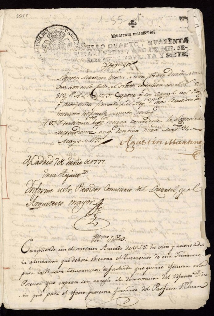 Miniatura de Licencia a Don Agustín Martínez para la construcción de una casa en la calle del Norte nº 9 antiguo, manzana 513
