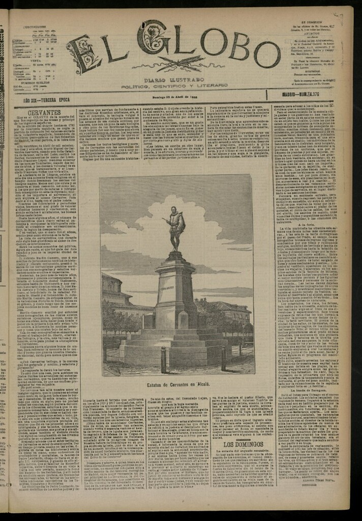 Miniatura de El Globo : diario ilustrado del 23 de abril de 1893, nº 6376