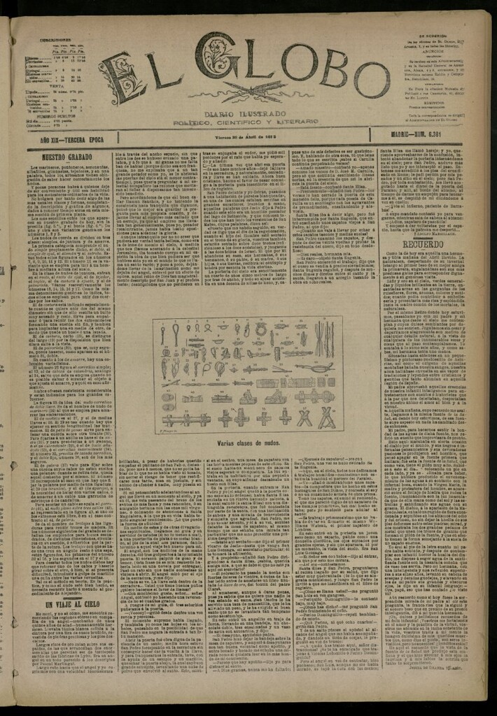 Miniatura de El Globo : diario ilustrado del 28 de abril de 1893, nº 6381