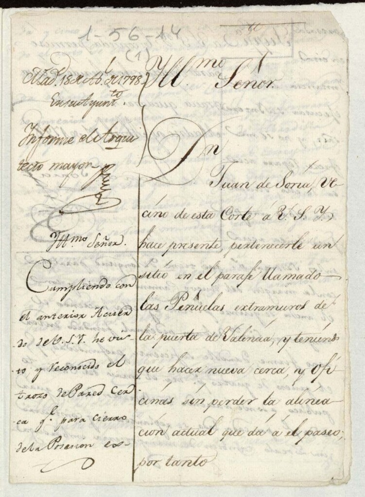 Miniatura de Licencia a Don Juan Soria para la construcción de una cerca y oficinas en las afueras del Portillo de Embajadores, sitio llamado de las Peñuelas