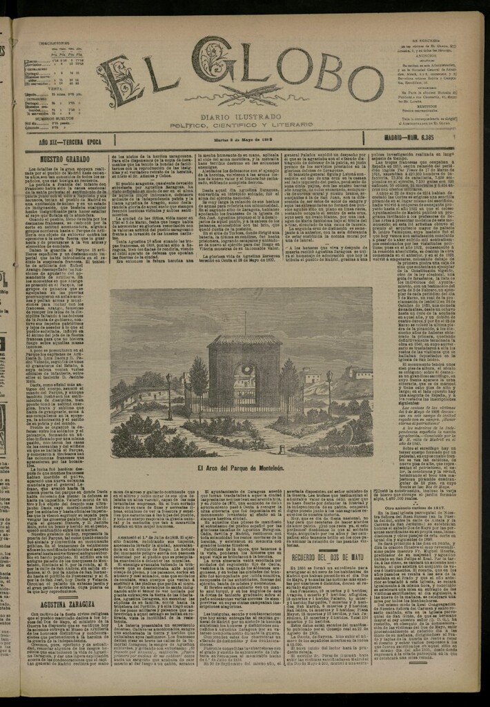 Miniatura de El Globo : diario ilustrado del 2 de mayo de 1893, nº 6385