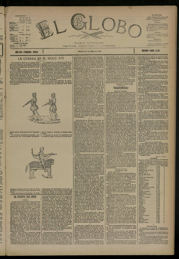 Miniatura de El Globo : diario ilustrado del 3 de mayo de 1893, nº 6386