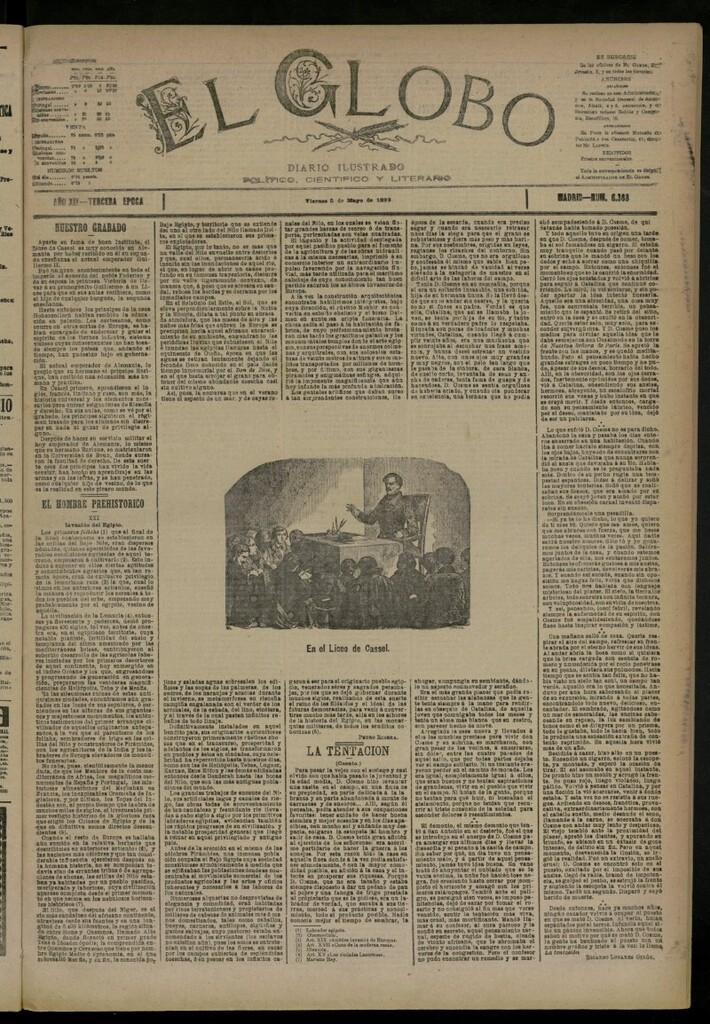 Miniatura de El Globo : diario ilustrado del 5 de mayo de 1893, nº 6388