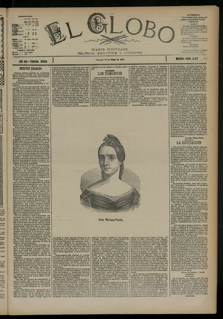 Miniatura de El Globo : diario ilustrado del 14 de mayo de 1893, nº 6397