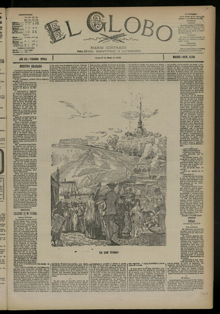 Miniatura de El Globo : diario ilustrado del 15 de mayo de 1893, nº 6398