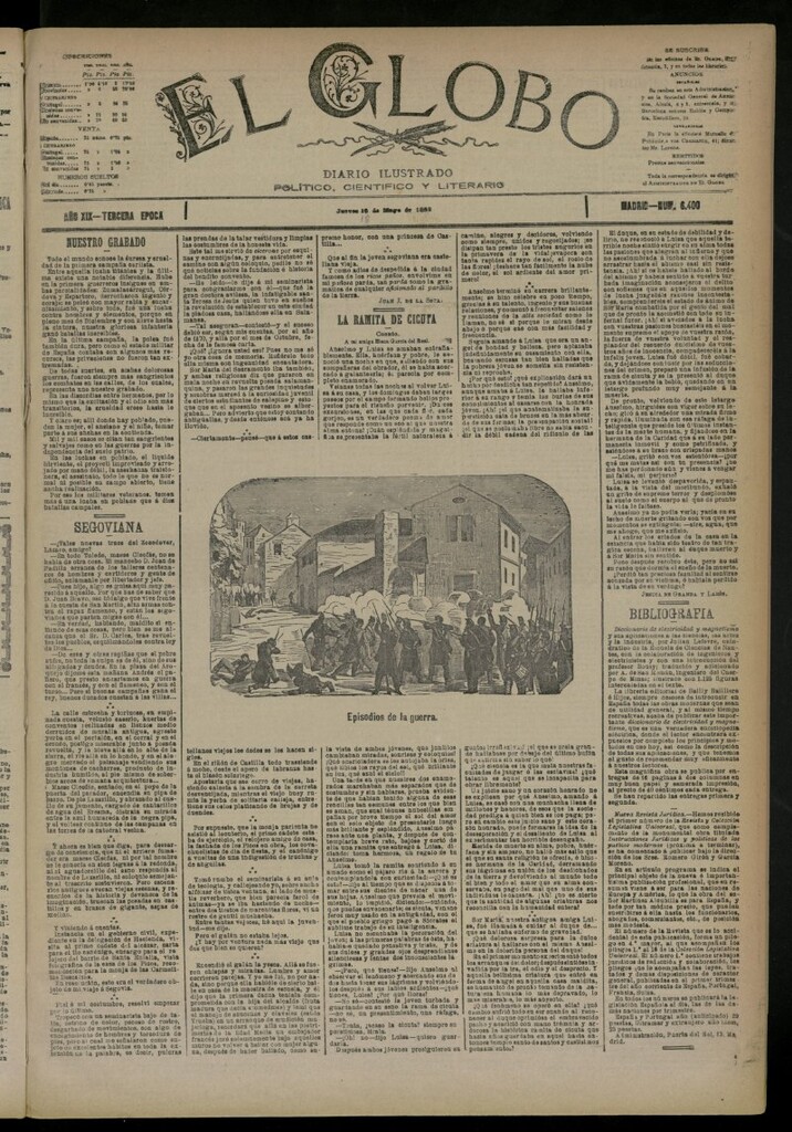 Miniatura de El Globo : diario ilustrado del 18 de mayo de 1893, nº 6400