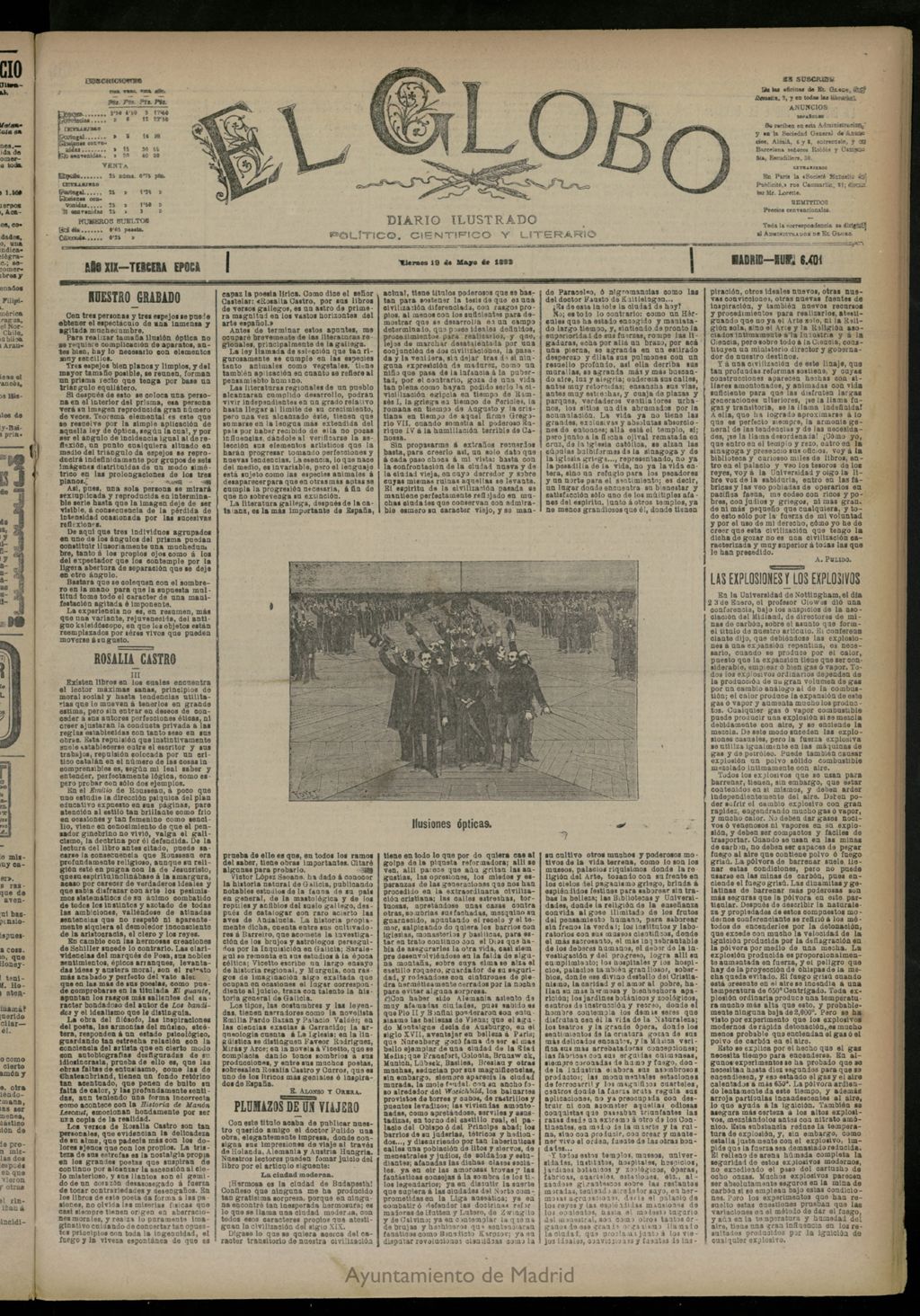 Miniatura de El Globo : diario ilustrado del 19 de mayo de 1893, nº 6401