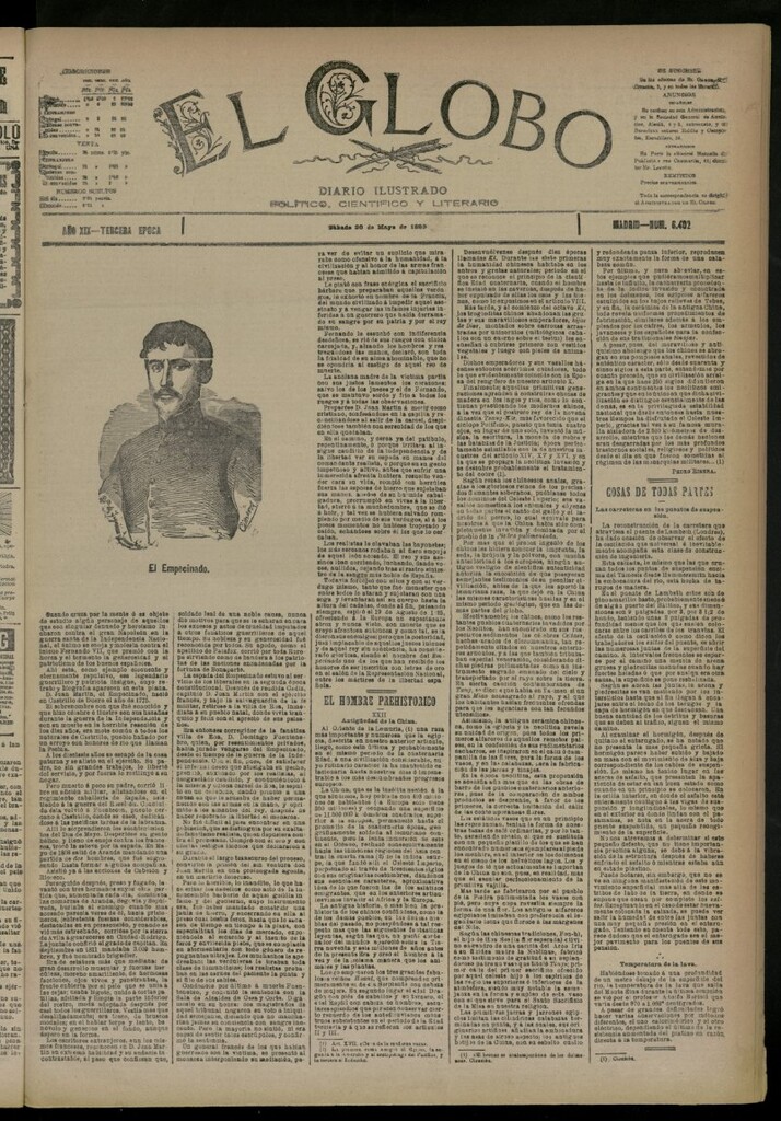 Miniatura de El Globo : diario ilustrado del 20 de mayo de 1893, nº 6402