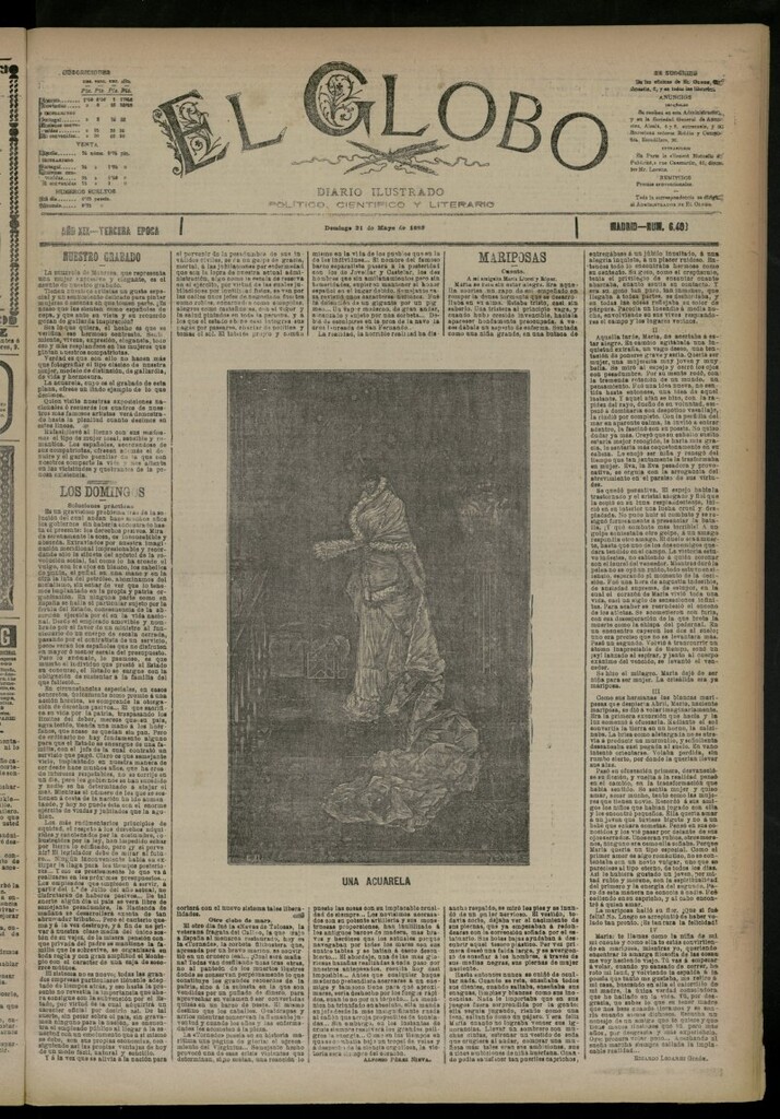 Miniatura de El Globo : diario ilustrado del 21 de mayo de 1893, nº 6403