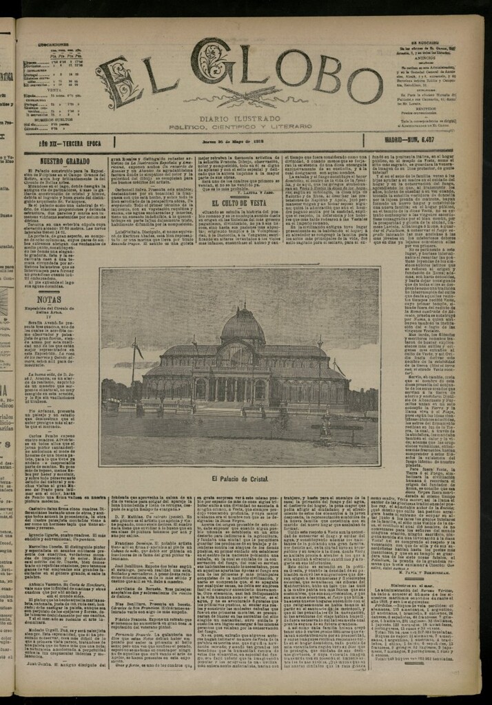 Miniatura de El Globo : diario ilustrado del 25 de mayo de 1893, nº 6407
